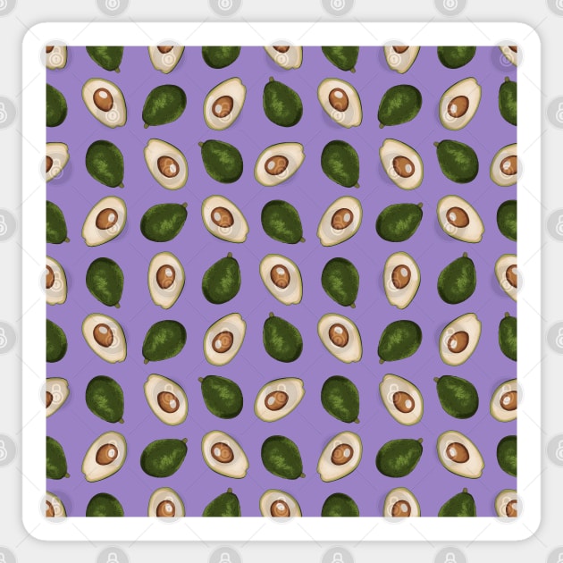 Avocado Pattern Sticker by okpinsArtDesign